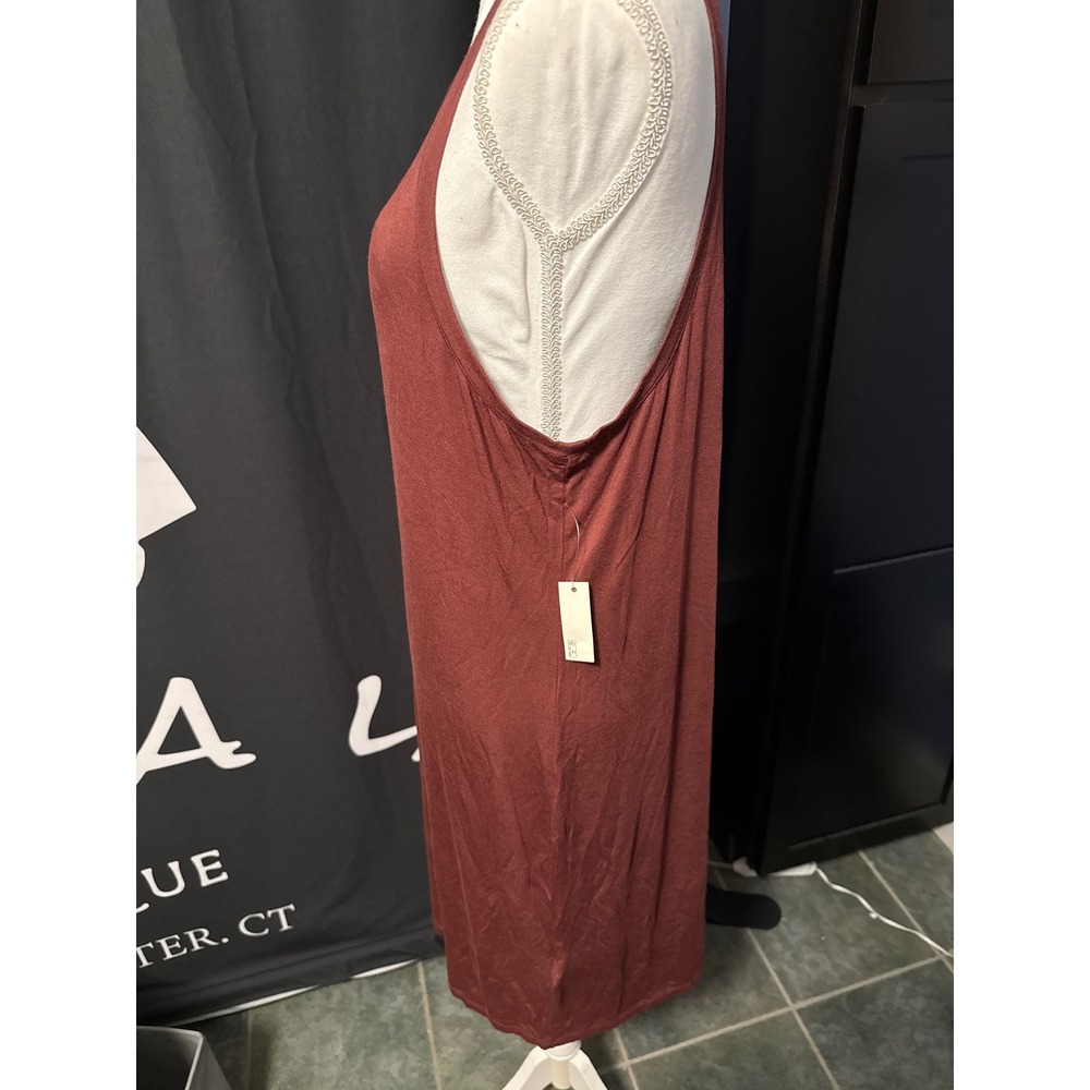 Women Sleeveless Jersey Knit Shift Dress Scoop Neck Xl - Picture 2 of 4